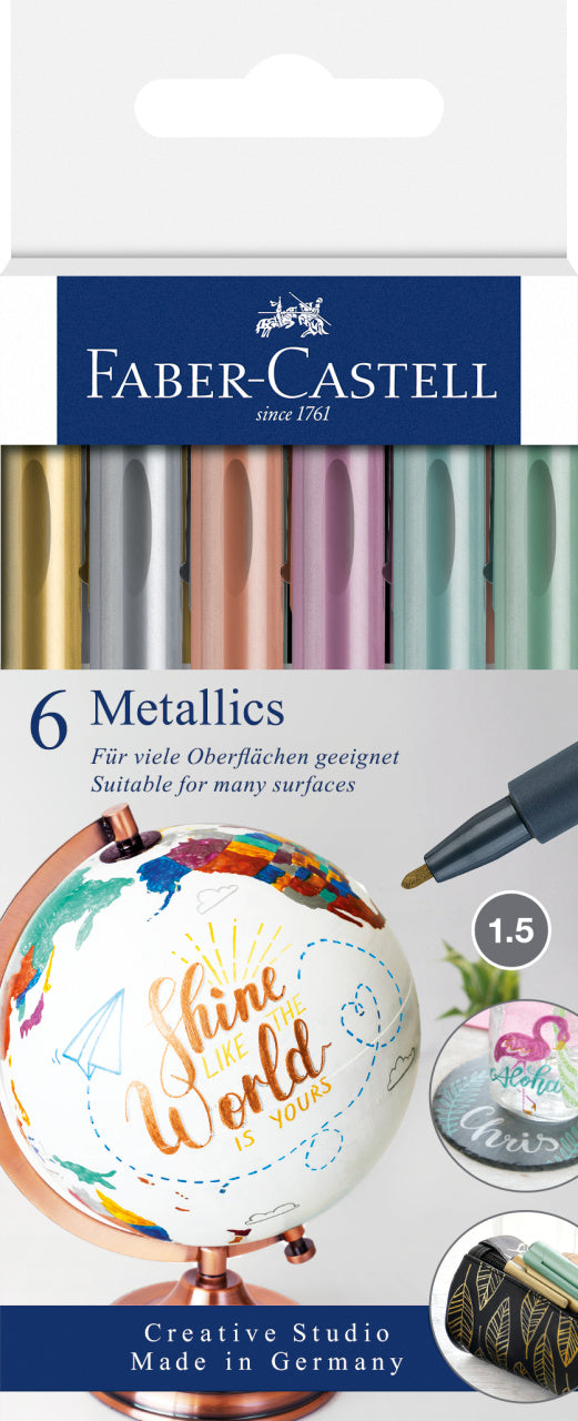 MARKER METALLICS SET 6 BUC FABER-CASTELL MARKER METALLICS SET 6 BUC FABER-CASTELL